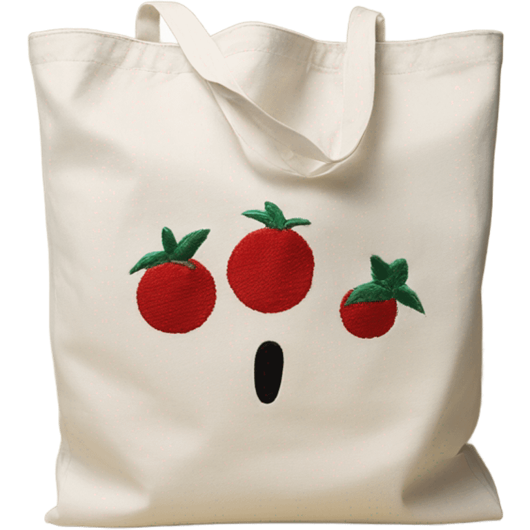 Canvas tote bag with an embroidered “S”  emoji