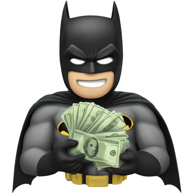 Batman offering stack of money emoji