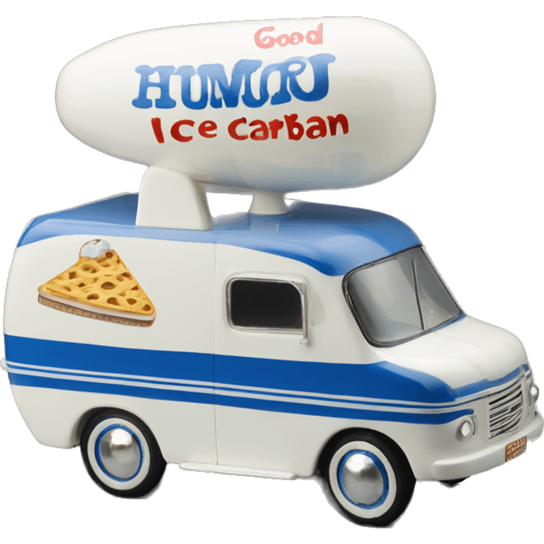 Good humor ice cream caravan, 1965,blue and white  emoji