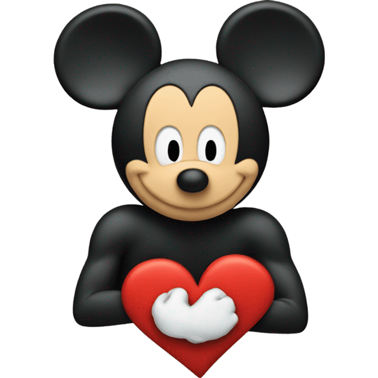 mickey mouse with a heart symbol emoji