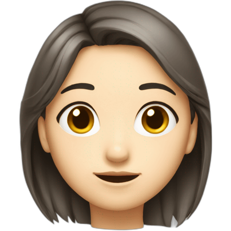 asian GIRL medium length hair STUDYING CUTE emoji