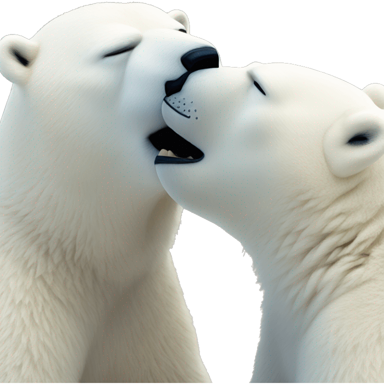 Two polar bears kissing emoji