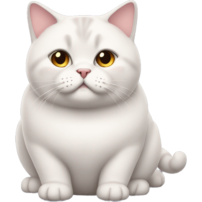 A fat Scottish cat with short ears emoji