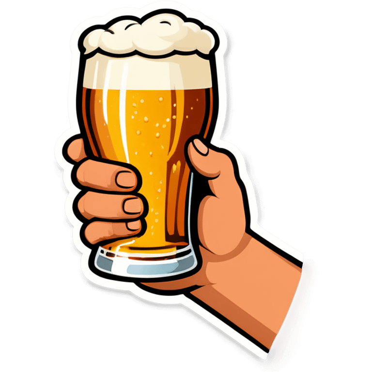 Hand holding beer emoji