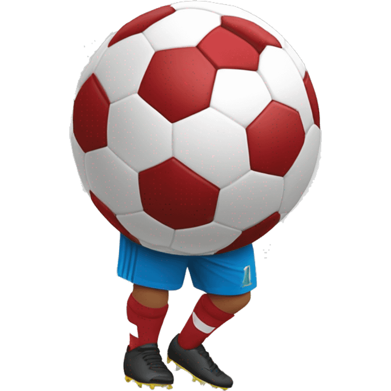 Corazón con los colores de un balón de fútbol  emoji