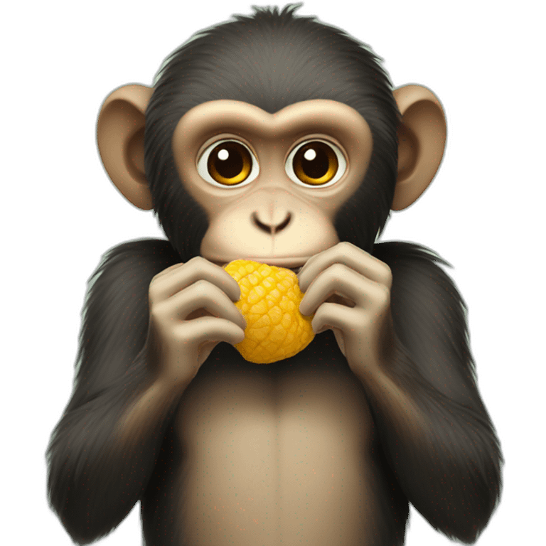 Monkey eating ginger emoji