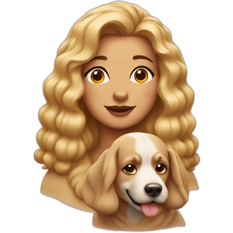 Big lady little dog emoji