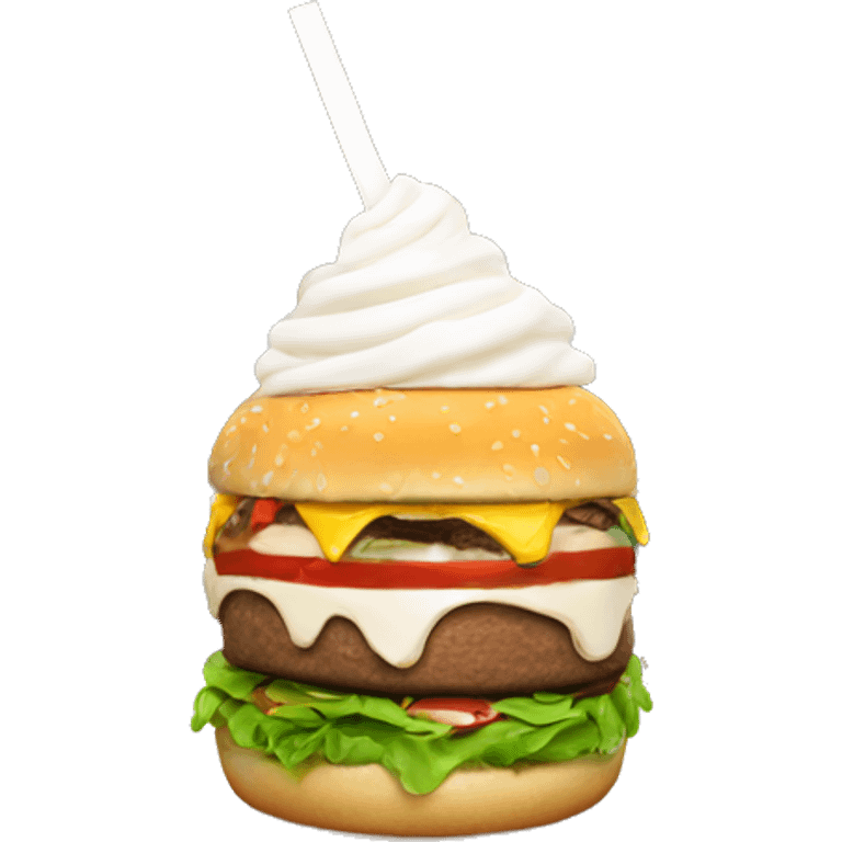 burger in milkshake emoji