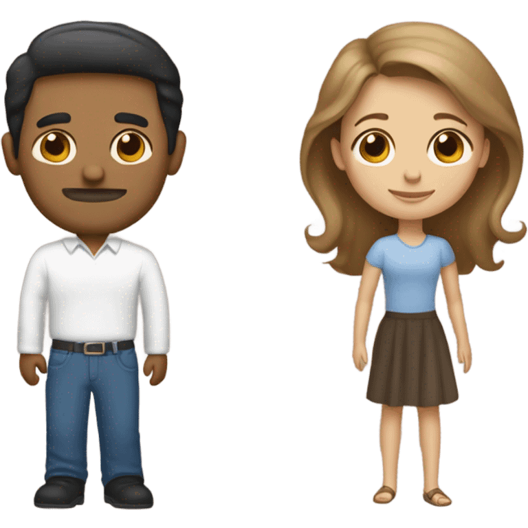 Puerto rican beard short brown hair  husband with blond long hair wife and brown long hair daughter Family  emoji