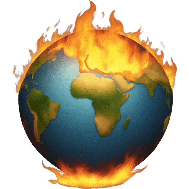 Burning globe emoji