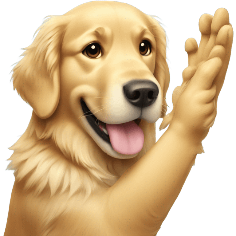 Golden retriever high five  emoji