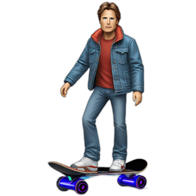 marty mcfly on a back to the future hoverboard emoji