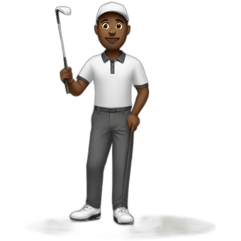 Golfing black man emoji