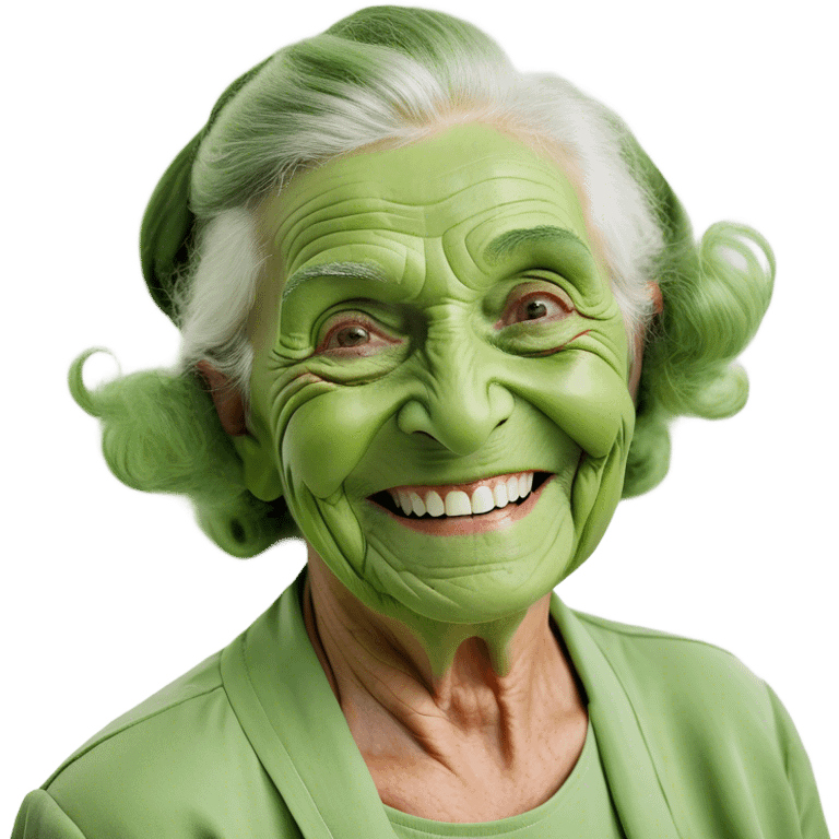 smiling elderly woman portrait emoji