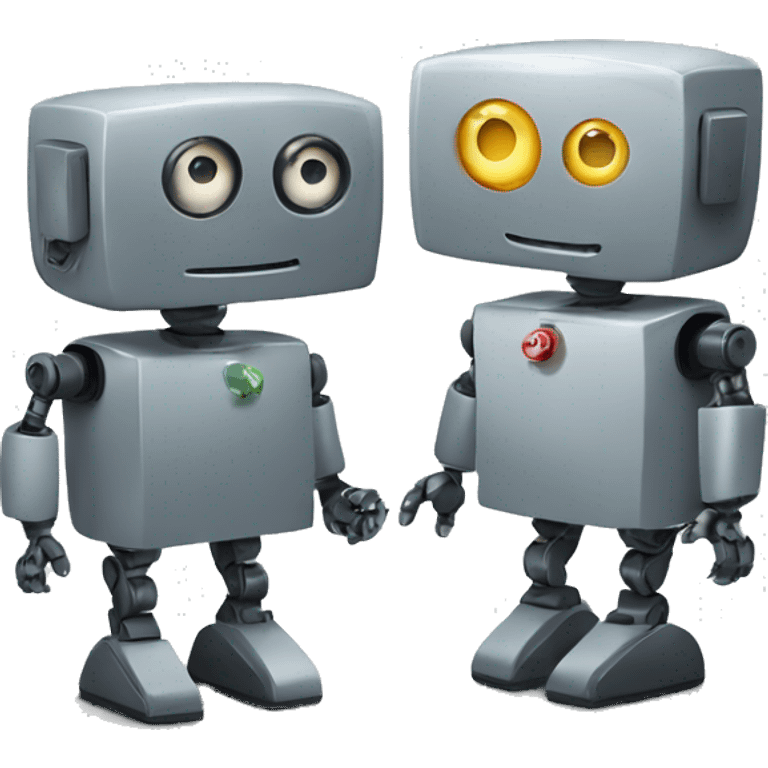 robots negotiating emoji