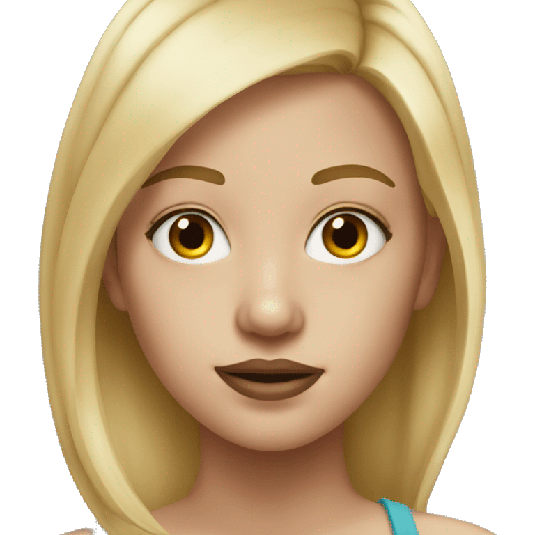 realistic girl portrait with blonde hair emoji