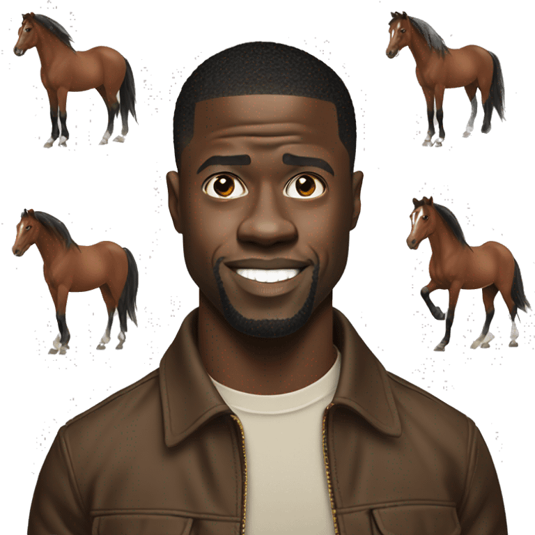 Kevin hart mixed with a horse emoji