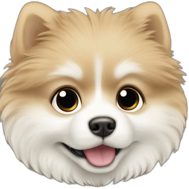 BABY BEIGE AND WHITE POMERANIA emoji