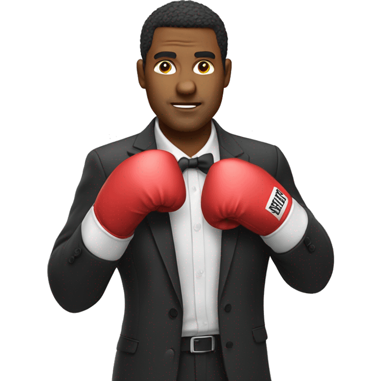 man in suit boxing photorealistic emoji