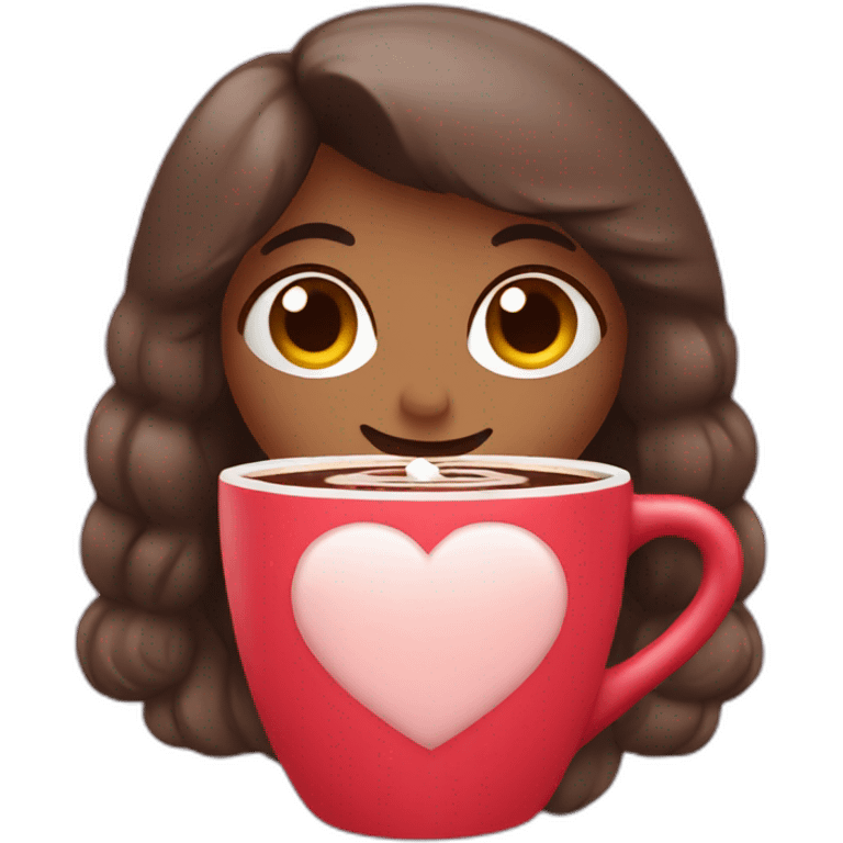 Heart drinking hot chocolate  emoji