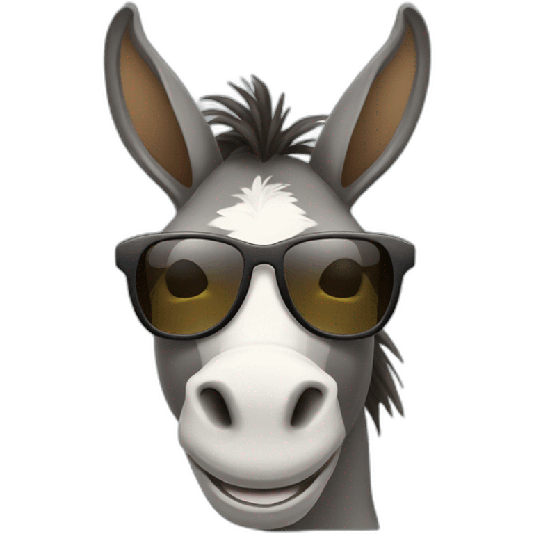 Donkey smiling wearing sunglasses emoji