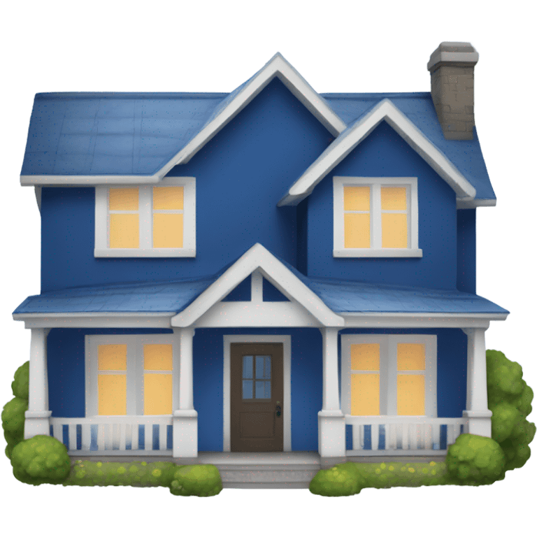 Sapphire colored ranch style house  emoji