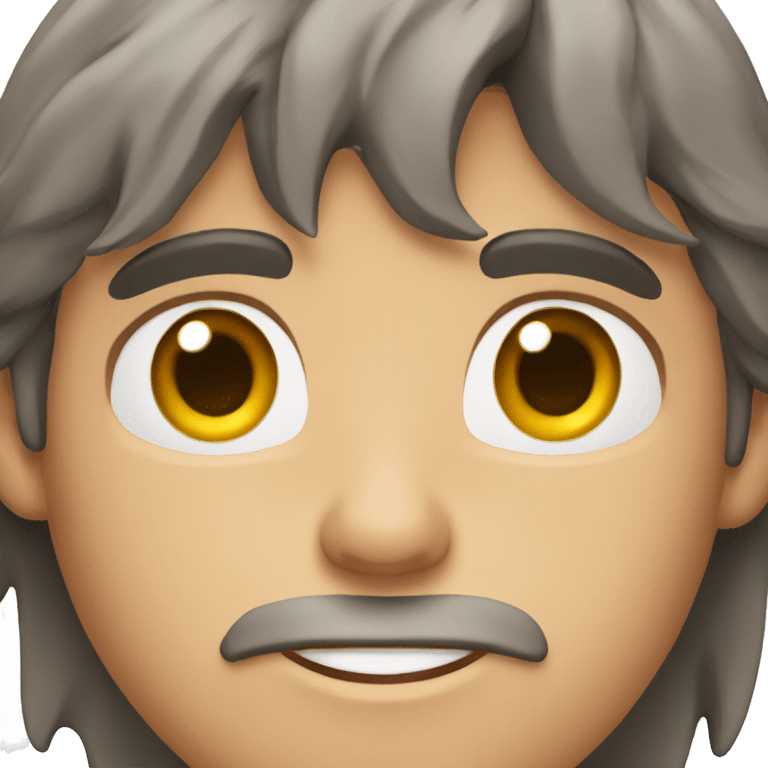 A guy with disheveled brown hair, gray eyes and a scar on his forehead emoji