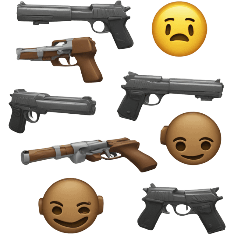 Toy gun towards emoji emoji