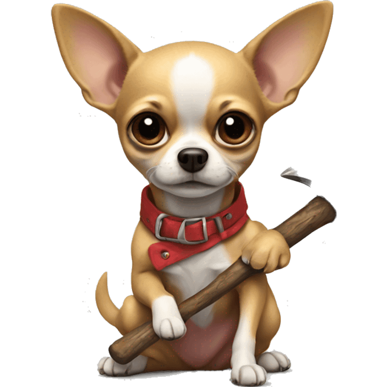 Chihuahua with a axe emoji