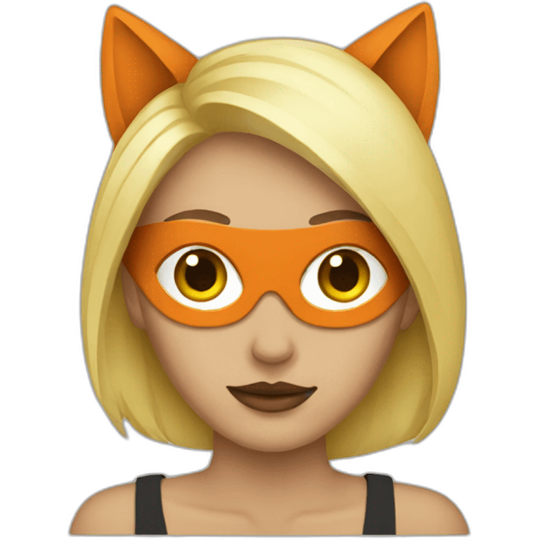 women with fox halvemask blonde emoji