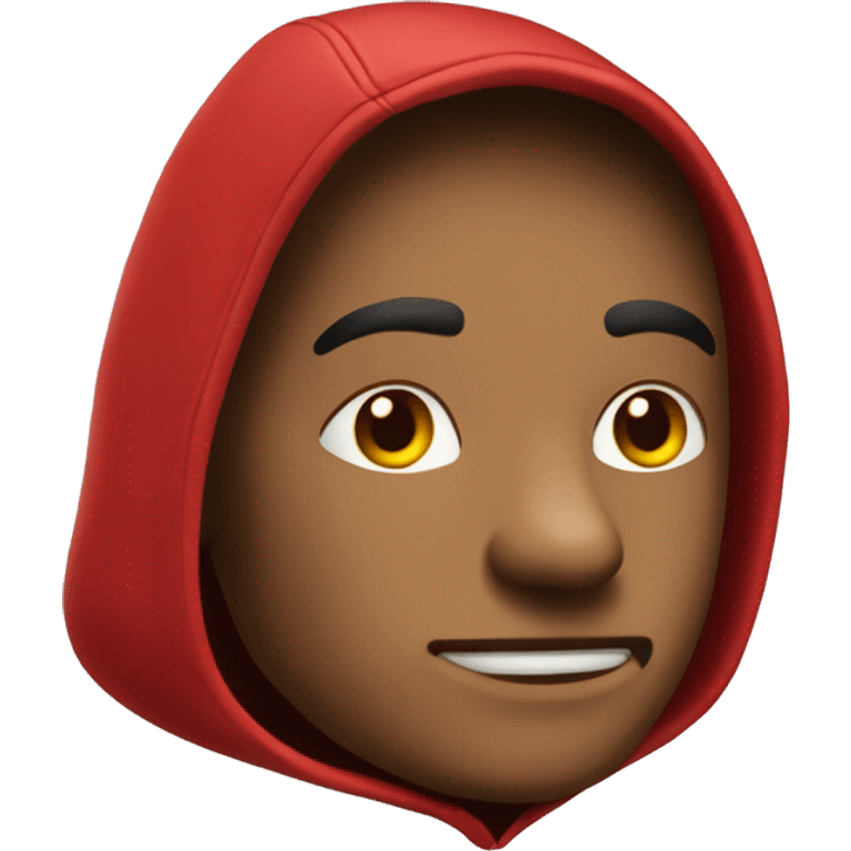 Criminel avec capuche rouge emoji