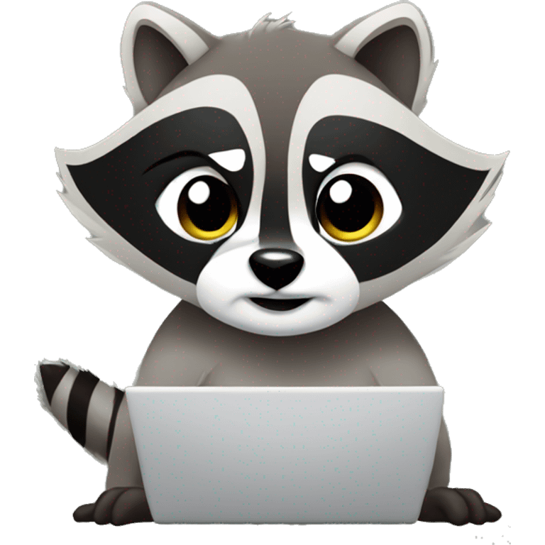 Racoon by computer emoji