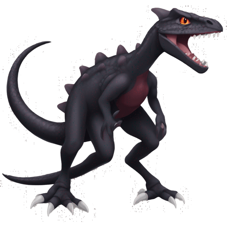 cool edgy black and maroon Dark-type nargacuga Salazzle  Salanditreptile Pokémon full body emoji