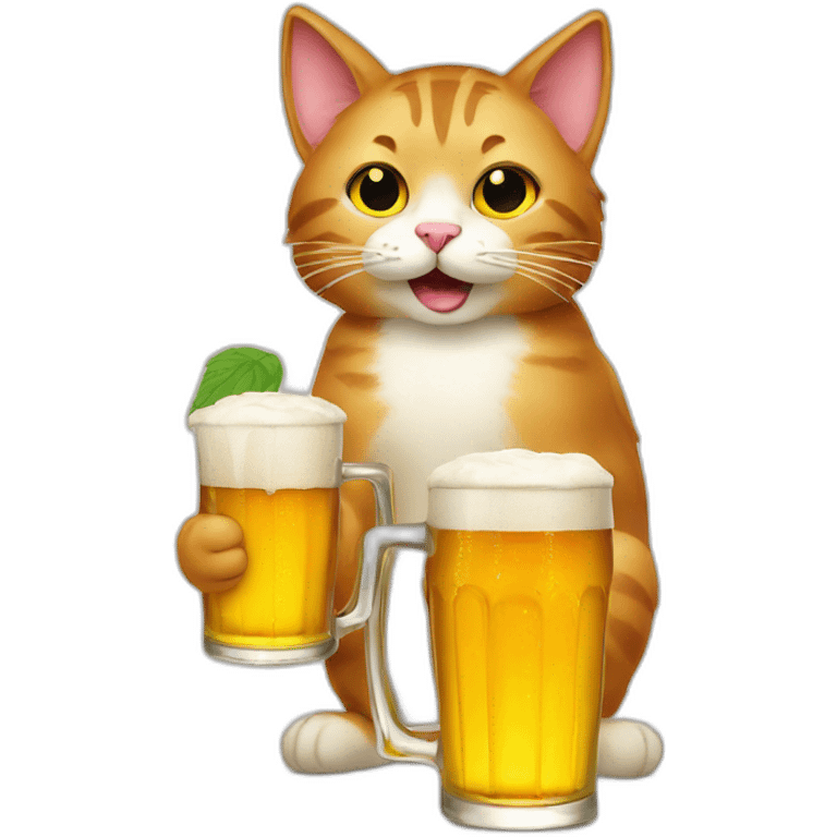 cat drink beer emoji