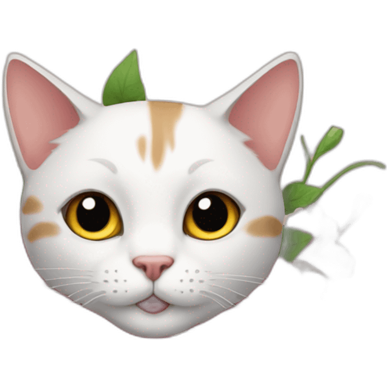 cat with flower emoji