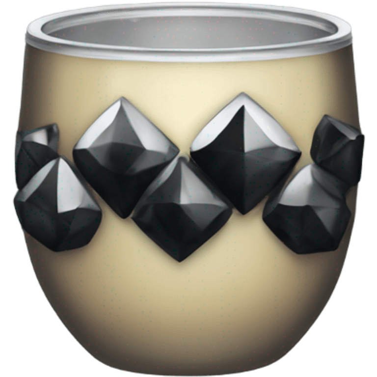 tumbler with black diamonds emoji