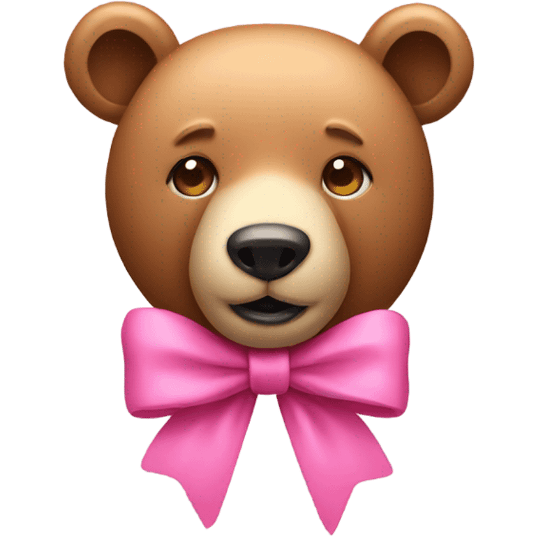 Bear with pink bow emoji