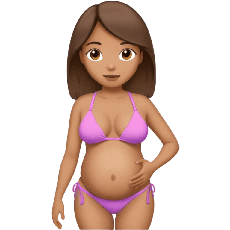 pregnant woman in bikini emoji