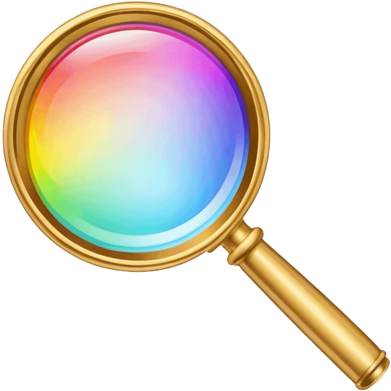 completely rainbow colored magnifier  emoji