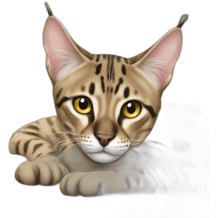 chilling savannah cat emoji