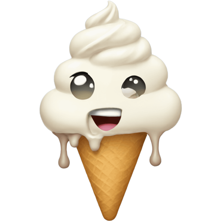 Ice cream eating ice cream emoji