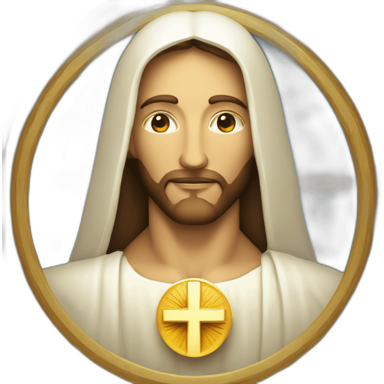 Eucharistic monetrance emoji with Christ’s face emoji