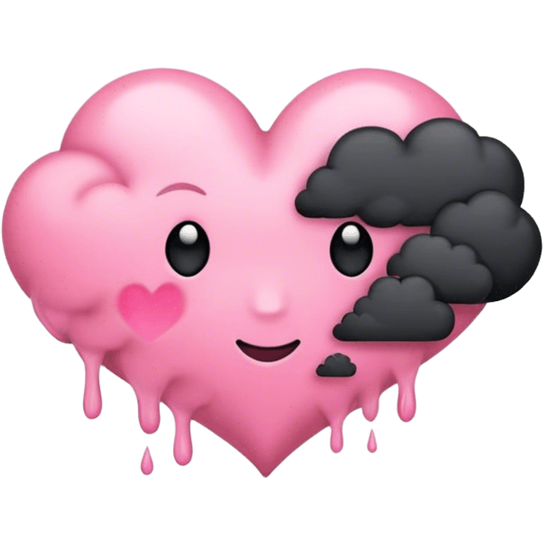 pink  heart with a black cloud  emoji