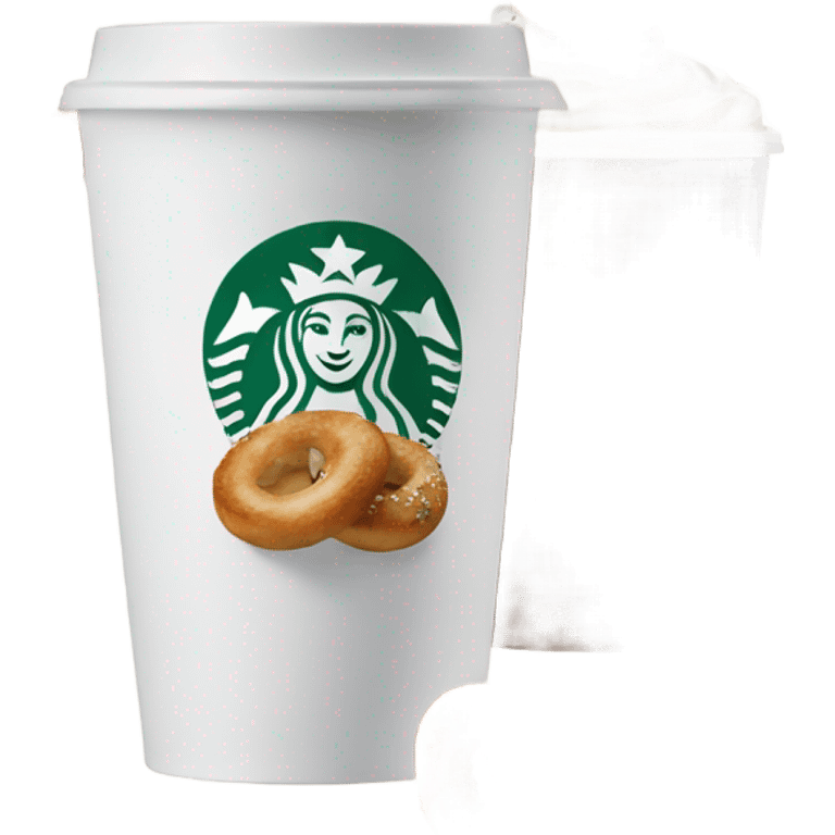 Starbucks coffee with a bagel on the side emoji