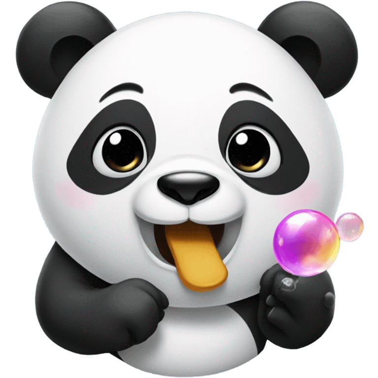 Panda blowing bubbles emoji