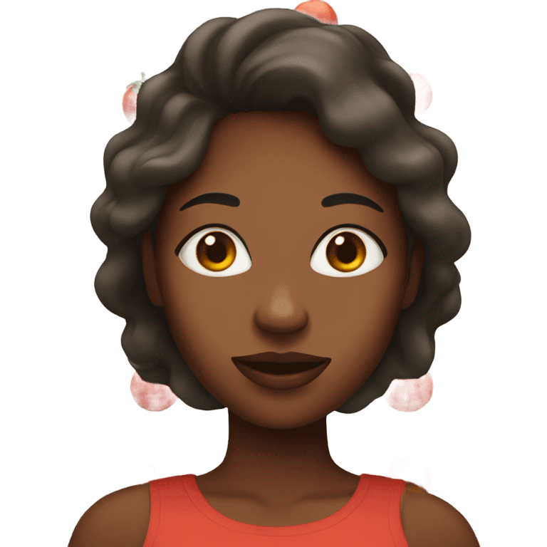 black woman with a tomato on her face emoji