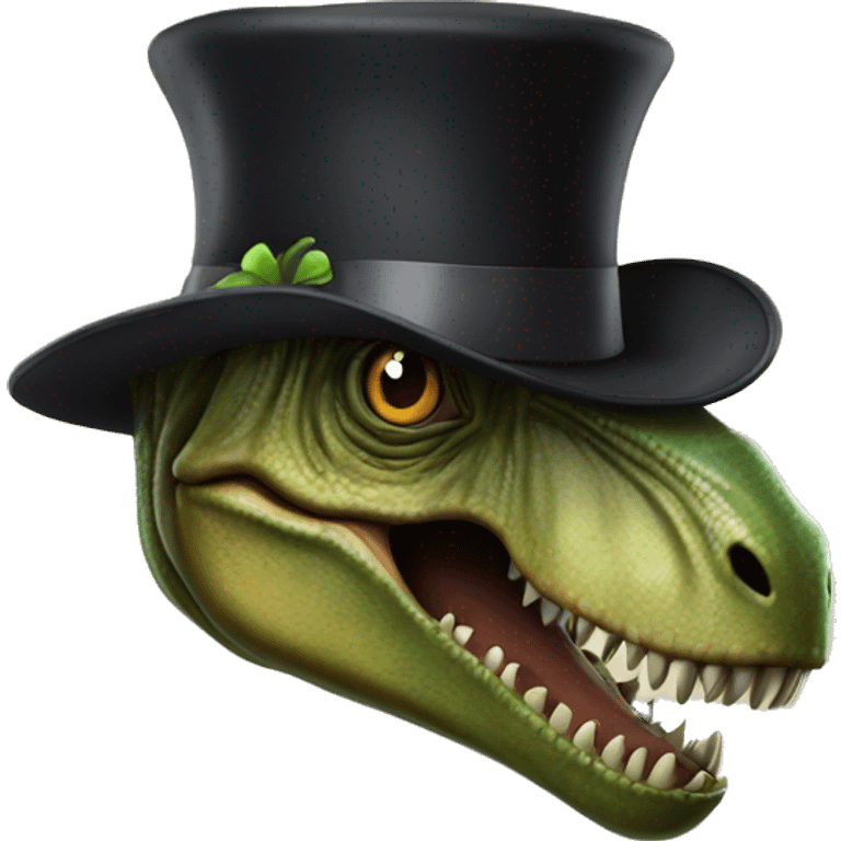 t rex with a top hat emoji