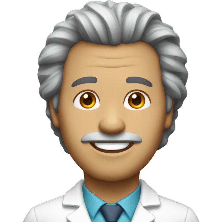 male doctor with wide face, big hair, no facial hair, no glasses, round chin emoji