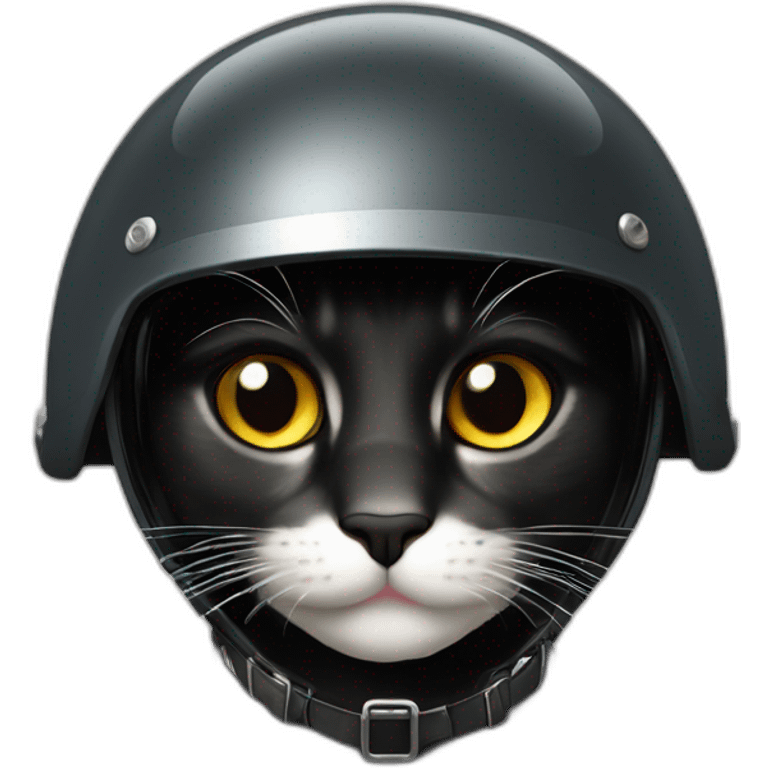 Gato negro con casco bomobero emoji