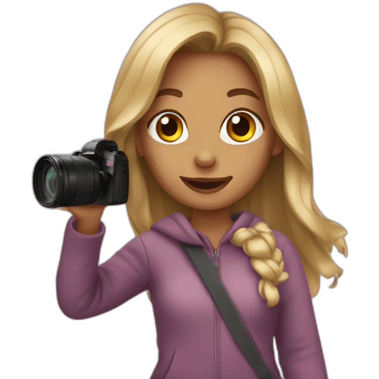 A girl taking photos emoji